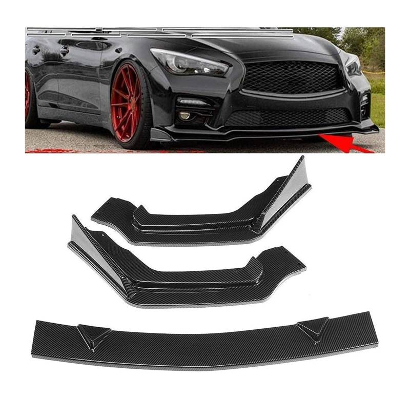 Front Spoiler Lippe Für Q50 Sport 2014-2017 Frontschürze Lippe Kinn Spoiler Carbon Look Front Diffusor Diffusor Mattschwarz(Carbonfiberlook) von RINKTEEA