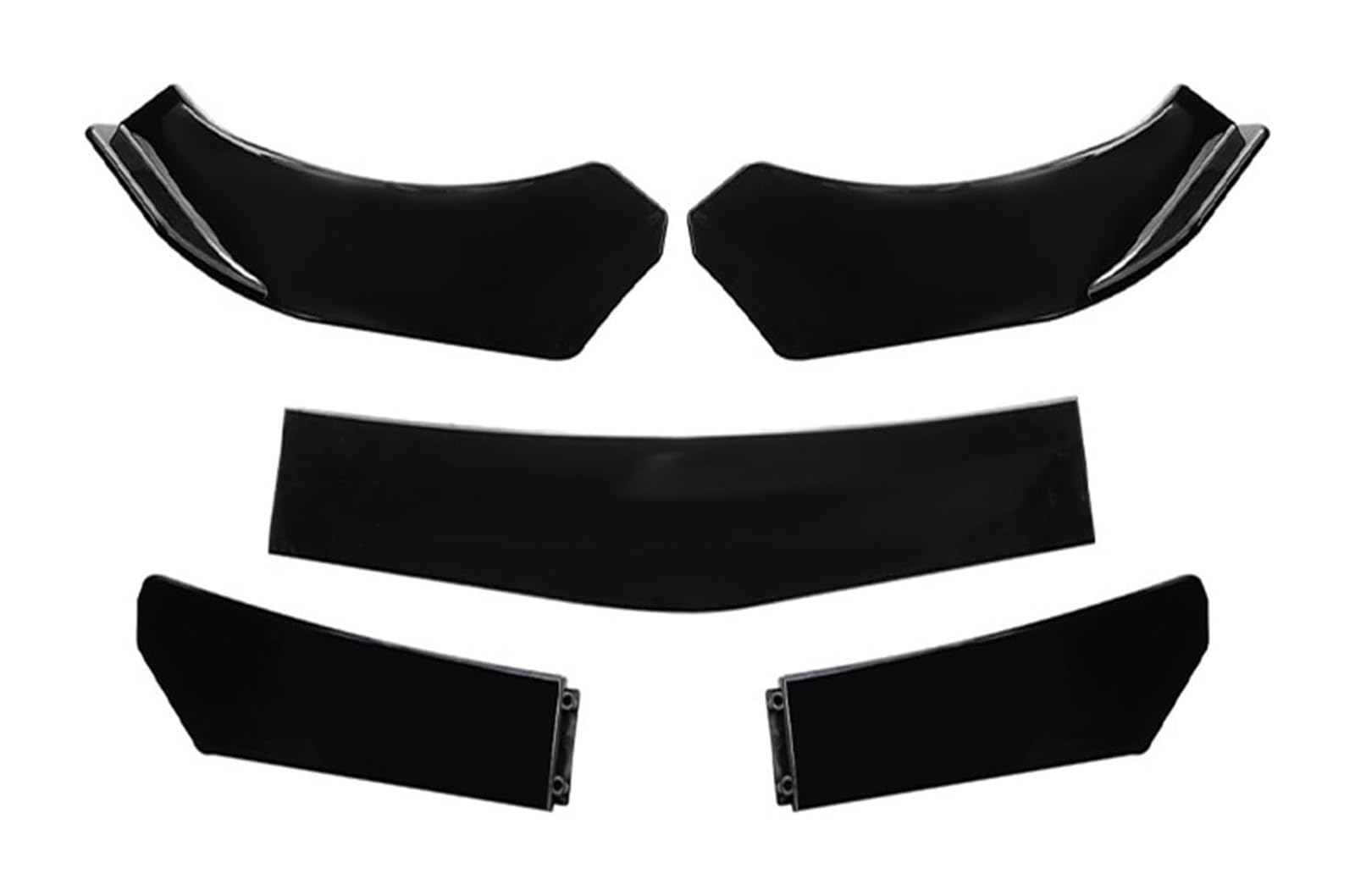 Front Spoiler Lippe Für T&oyota 5Pcs Universal Auto Front Stoßstange Separator Lip Body Kit Ente Lip Separator Front Spoiler Auto Front Stoßstange Splitter(5Pcs Bright Black) von RINKTEEA