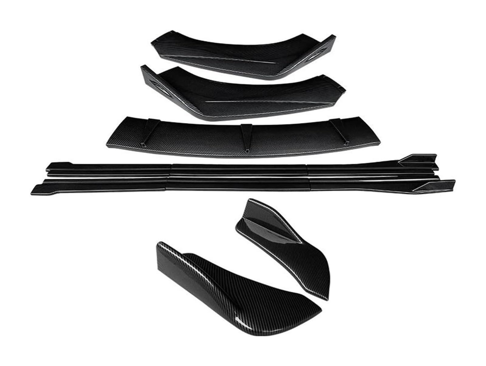 Front Spoiler Lippe Für Volvo V40 2013–2019 Karosserie-Set Frontstoßstange Splitter Lippenspoiler Seitenschweller Erweiterungen Hinterer Wickelwinkel Haifischflossen(Carbon Fiber Look) von RINKTEEA