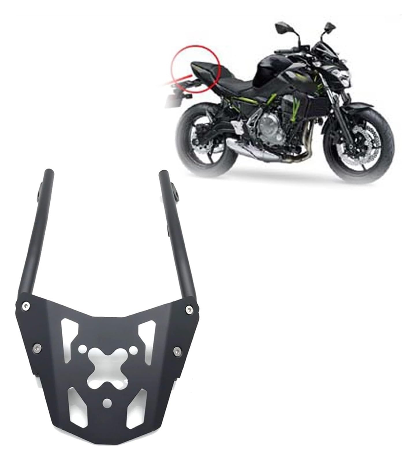 Für K&awasaki Z650 Z 650 2017-2019 Heckgepäckträger Frachtträgerstütze Regalhalter Armlehnenrahmen Zubehör Motorrad Gepäckträger von RINKTEEA