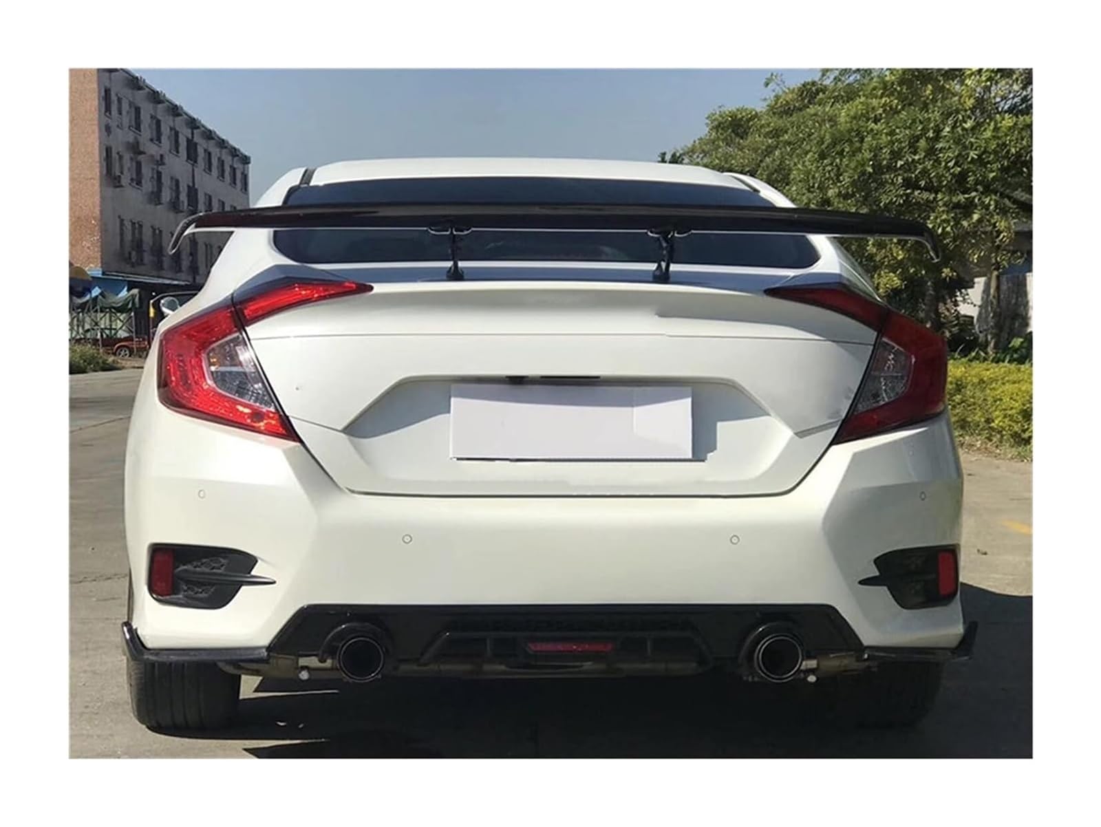 Heckspoiler Lippe Für Civic 2016-2020 Auto Heckklappe Spoiler Schwanz Flügel Auto Zubehör GT Stil Hinten Stamm Spoiler Körper Kit(Black FRP) von RINKTEEA