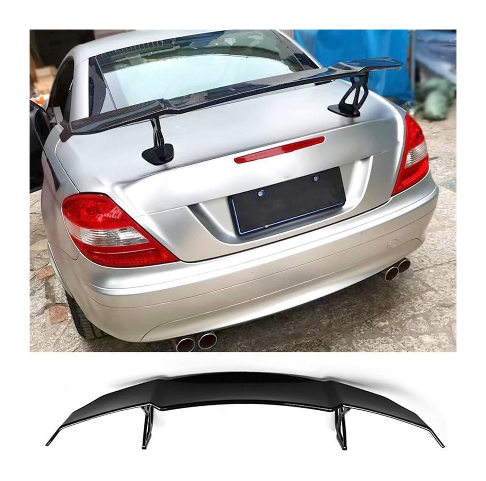 Heckspoiler Lippe Für M&ercedes Für B&enz SLK R171 R172 2004-2013 Auto Heckspoiler Flügel Stamm Lippe Stamm Spoiler Deckel(Carbon texture B) von RINKTEEA