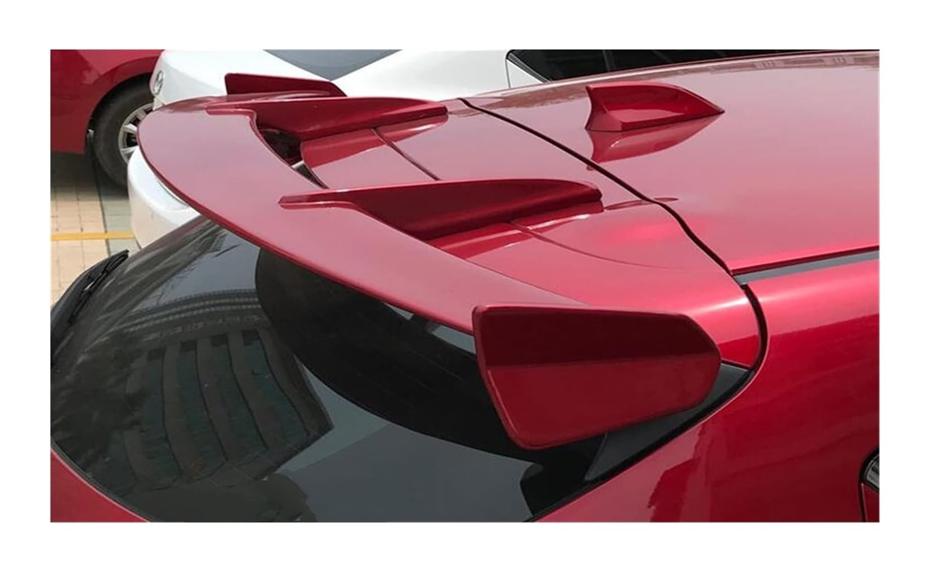 Heckspoiler Lippe Für MAZDA CX-5 CX-4 2012-2019 Hinten Stamm Spoiler KC Stil Hinten Schwanz Flügel Auto Teile Real Carbon Fiber Hinten Dach Spoiler(rot) von RINKTEEA