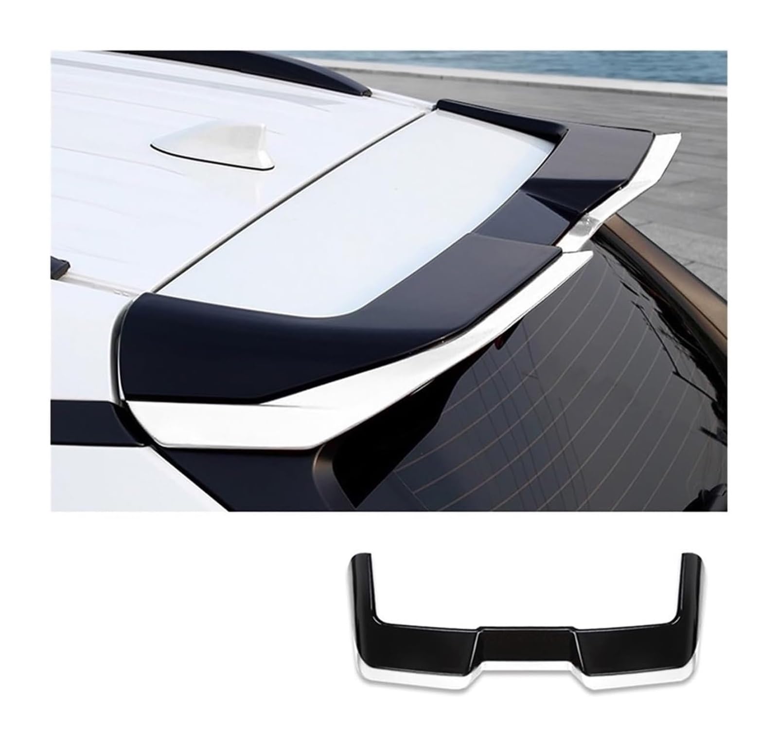 Heckspoiler Lippe Für T&oyota Für RAV4 Für RAV 4 Spoiler 2020 2021 2022 2023 4th Generation Auto Dach Spoiler Hinten Stamm Spoiler Deckel Flügel(Black white) von RINKTEEA