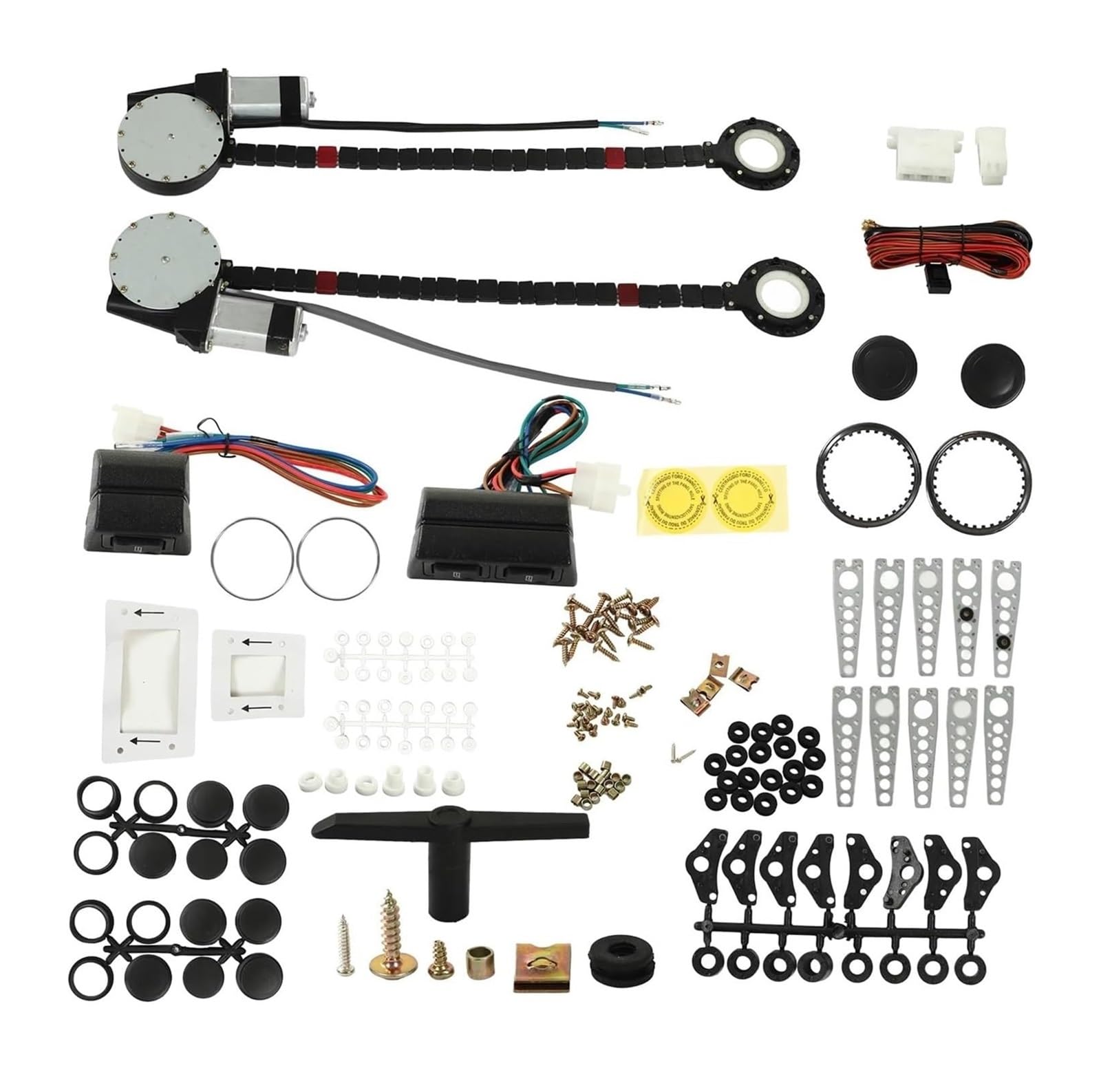 Mechanismus Fensterheber 12V Elektrischer Fensterheber-Regler-Umrüstsatz Mit Stromkabelbaum Universell Für 2-türige Pickup-Trucks Vans SUVs(B) von RINKTEEA