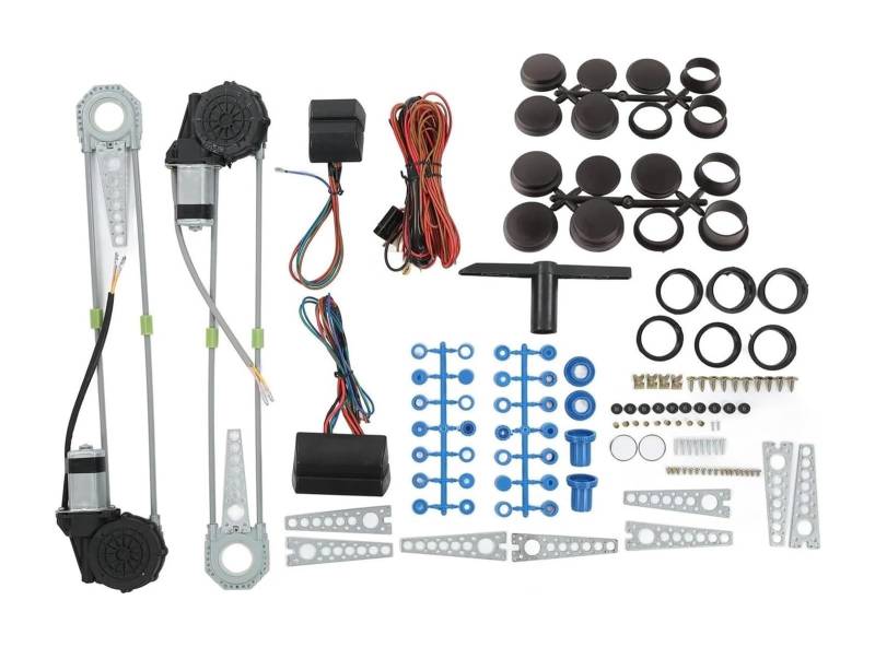 Mechanismus Fensterheber 12V Elektrischer Fensterheber-Regler-Umrüstsatz Mit Stromkabelbaum Universell Für 2-türige Pickup-Trucks Vans SUVs Auto-Fensterheber-Set(B) von RINKTEEA