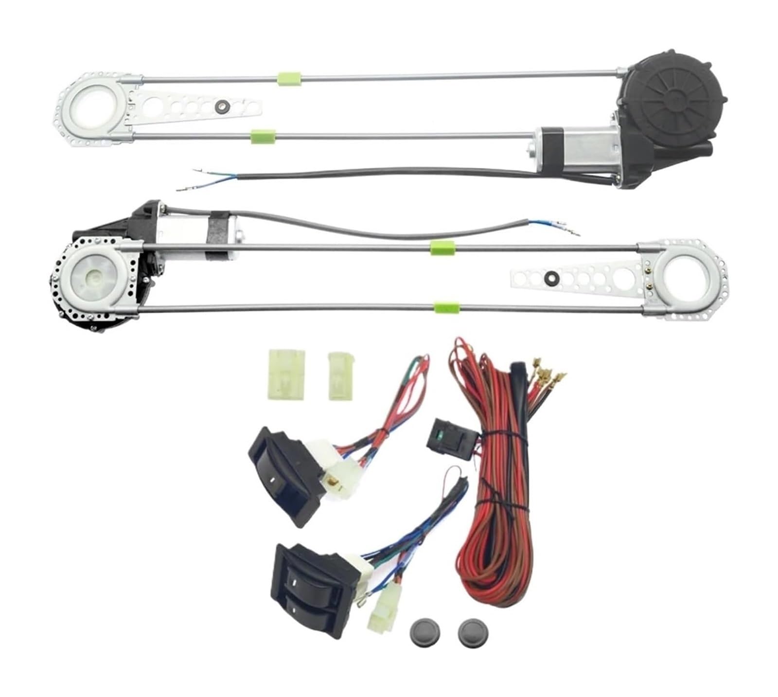 Mechanismus Fensterheber Autoglas-Regler Universal Vorne 2-türig Auto Elektrische Fensterheber-Sets Mit Set-Schaltern Und Kabelbaum Auto-Fensterheber-Set von RINKTEEA