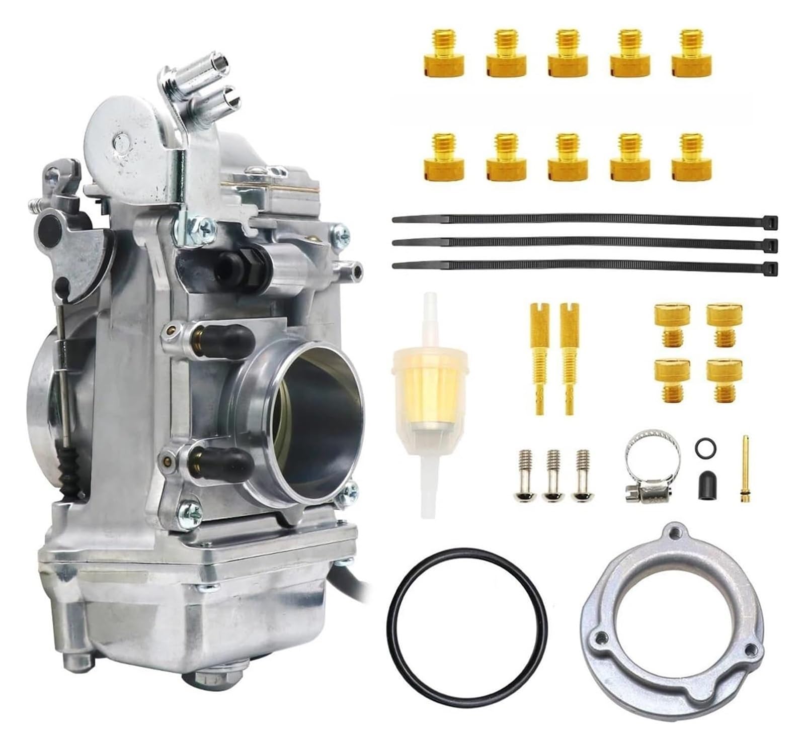 Motoren Carb Für Mikuni HSR TM42 42mm HSR45 45mm HSR48 48mm Für H&arley Motorrad EVO Evolution Pumper Vergaser Mit Düsen(Hsr45) von RINKTEEA