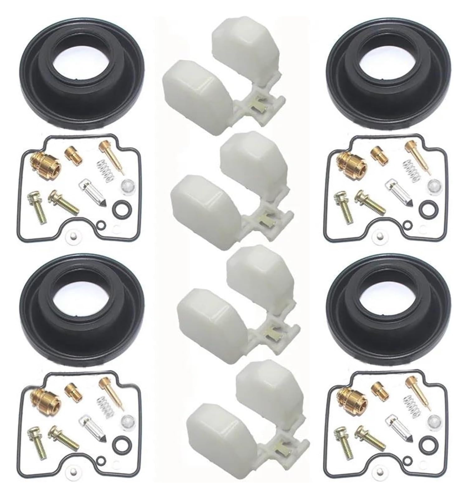 Motoren Carb Für Y&amaha FZS600 Für Fazer 1998-2003 4set Motorradvergaser-Reparatursatz Schwimmende Nadelsitzteile Membran(4 Sets a) von RINKTEEA