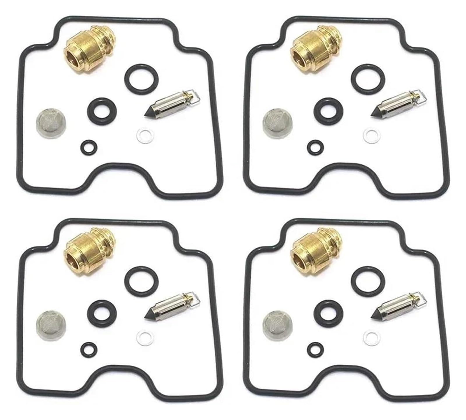 Motoren Carb Für Y&amaha FZS600 Für Fazer 1998-2003 Motorrad Vergaser Reparatur Kit Ventil Sitz Schwimm Nadel Dichtung(4 Sets C) von RINKTEEA