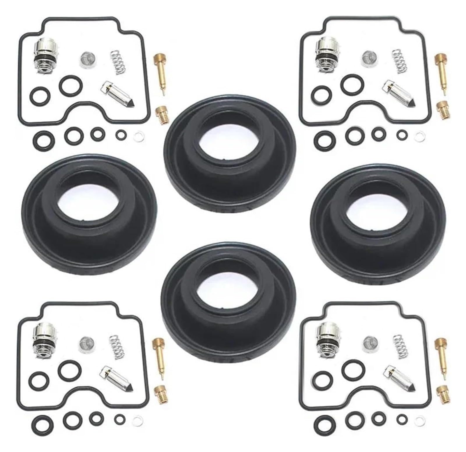 Motoren Carb Für Y&amaha FZS600 Für Fazer 1998-2003 Motorrad Vergaser Reparatur Kit Ventil Sitz Schwimm Nadel Dichtung(4 Sets D) von RINKTEEA