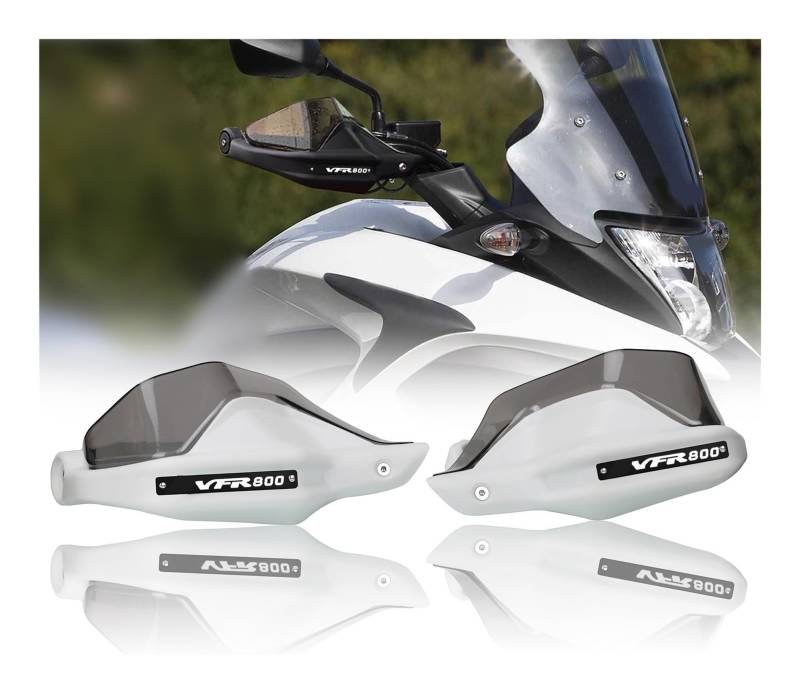 Motorrad Lenkerschutz Für VFR800X VFR 800 X Für Crossrunner 2015-2023 Gewidmet Hand Schutz Motorrad Handprotektoren Lenker Wachen Windschutzscheibe(White and Gray) von RINKTEEA