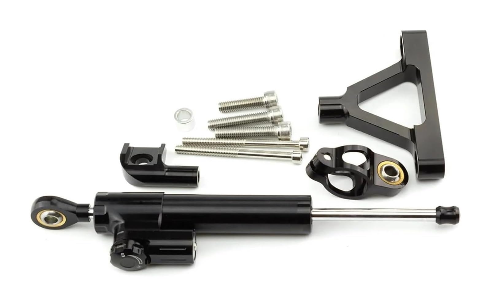 Motorrad Lenkungsdämpfer Stabilisator Für Kawa&saki Für Ninja ZX6R ZX-6R 2007 2008 Lenkung Stabilisieren Montage Halterung Kit Einstellbare Motorrad Lenkung Dämpfer Stabilisator(X-3) von RINKTEEA