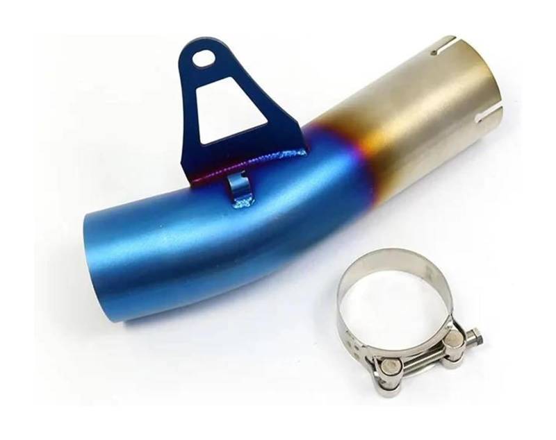 Motorrad Mittleres Auspuffrohr Für S1000RR 2009-2016 Motorradauspuff Modifizierter 60-mm-Schalldämpfer Edelstahl-Mittelverbindungsrohr Zubehör(Blau) von RINKTEEA