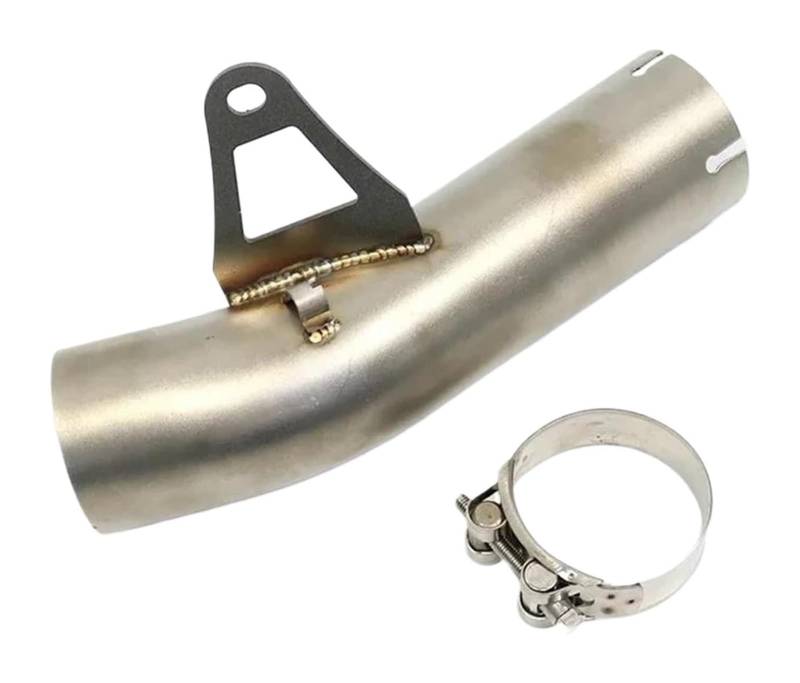 Motorrad Mittleres Auspuffrohr Für S1000RR 2009-2016 Motorradauspuff Modifizierter 60-mm-Schalldämpfer Edelstahl-Mittelverbindungsrohr Zubehör(Silber) von RINKTEEA