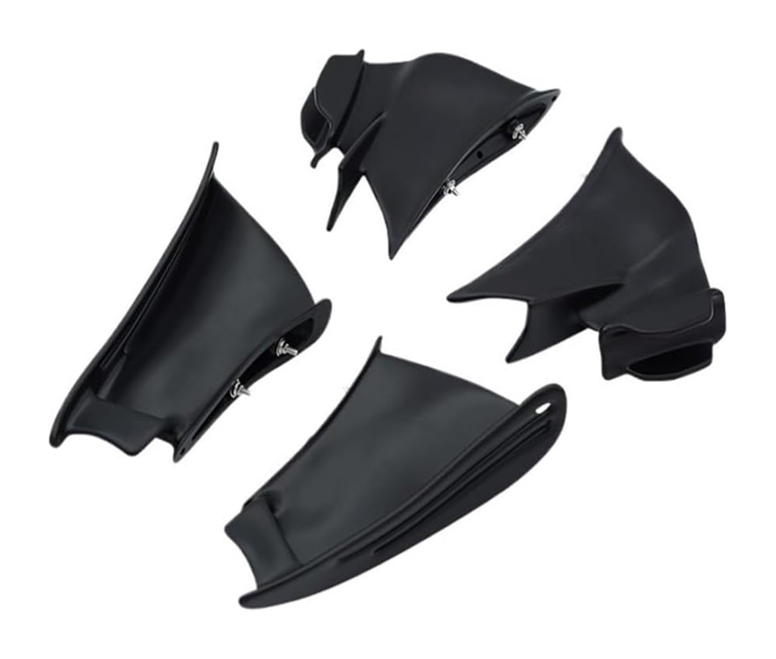 Motorrad Seitenverkleidung Für D&ucati Für Pan&igale V2 V2S 2020-2023 Motorrad Winglet Vorne Aerodynamische Seite Flügel Spoiler Verkleidung Zubehör(Bright Black) von RINKTEEA