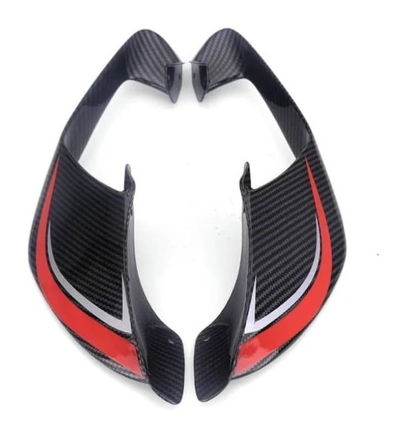 Motorrad Seitenverkleidung Für Y&amaha Für YZF Für R1 Für R1M 2017-2023 Motorrad Aerodynamische Flügel Kit Seite Winglets Feste Flügel Spoiler(Carbon red) von RINKTEEA