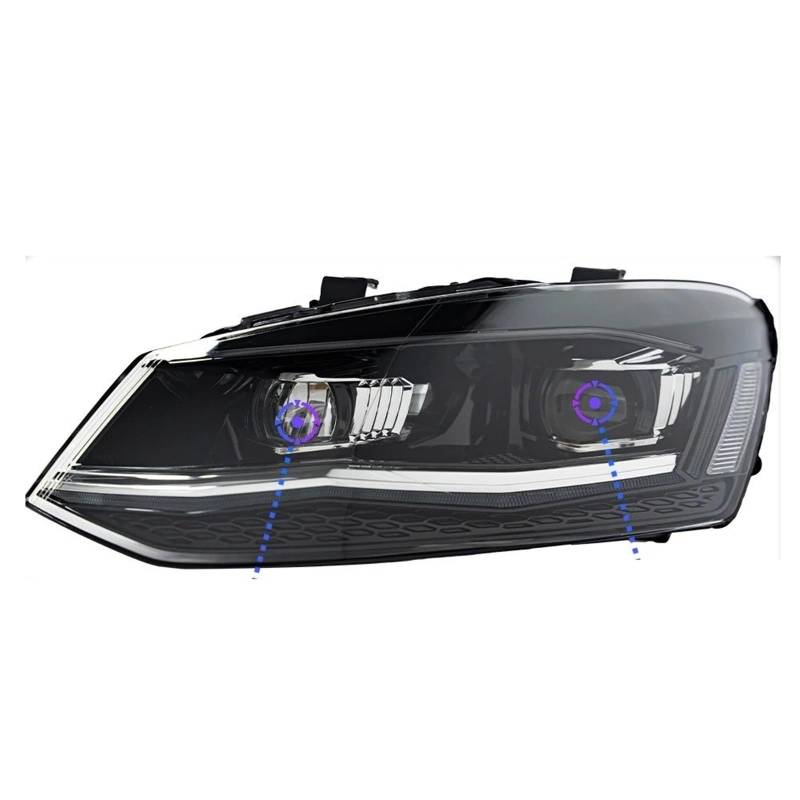 Auto-Frontscheinwerferbaugruppe Für VW Für Polo Scheinwerfer Für Polo Für Vento 2011-2018 Scheinwerfer Design DRL Hid Kopf Lampe Bi Xenon Strahl Zubehör Auto Styling Bi-Xenon Scheinwerfer(TSI Silver) von RIOVOEE