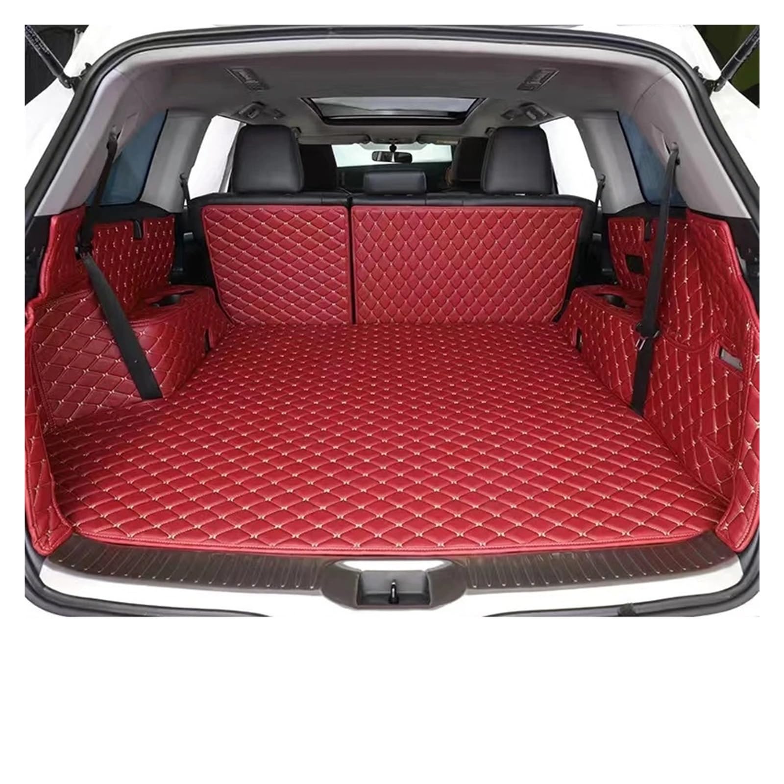 Auto Kofferraummatte Für Dodge Für Journey 2009-2015 Auto-Kofferraum-Zubehör, Wasserdichte Innenausstattung Aus Leder, Styling-Schutzpolster, Individuelle Kofferraummatten Auto Kofferraumwanne(Color 1 von RIOVOEE