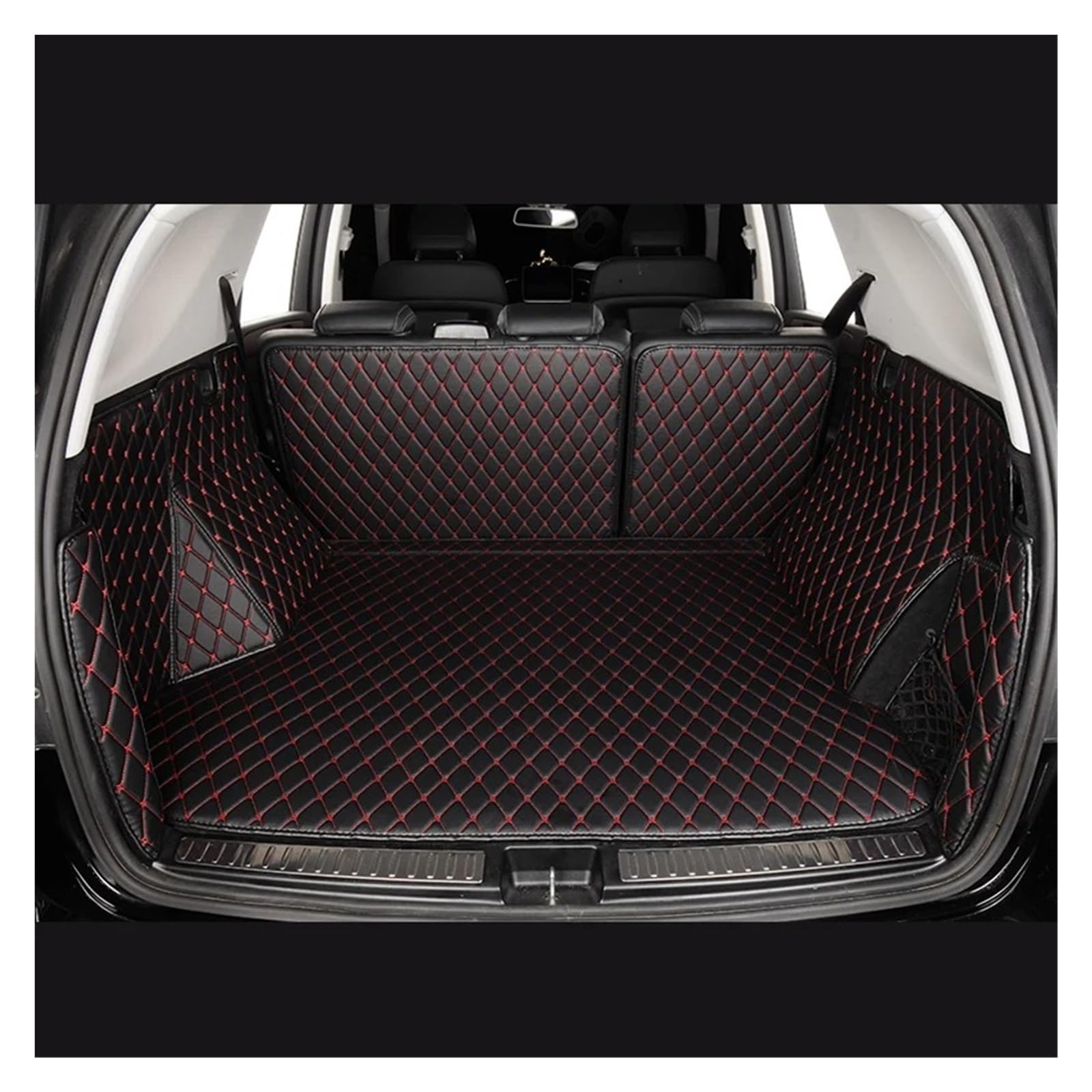 Auto Kofferraummatte Für Infiniti QX60 L51 2022 2023 2024 2025 Auto Cargo-Liner Pads Auto Kofferraum Teppich Auto Stamm Matten Auto Kofferraumwanne(Black red) von RIOVOEE