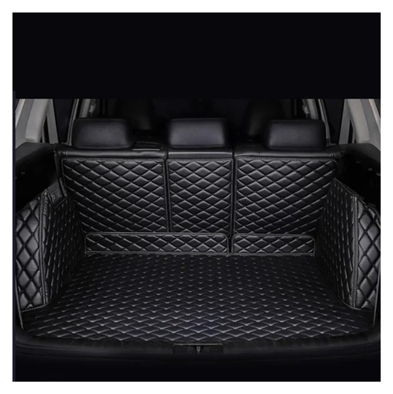 Auto Kofferraummatte Für VW Für Touareg 7L 2002-2009 5 Sitz Schmutz-beständig Vollständig Kofferraum Matte Hinten Fracht Fach Auto Zubehör Kofferraum Matte Auto Kofferraumwanne(Black Black11) von RIOVOEE