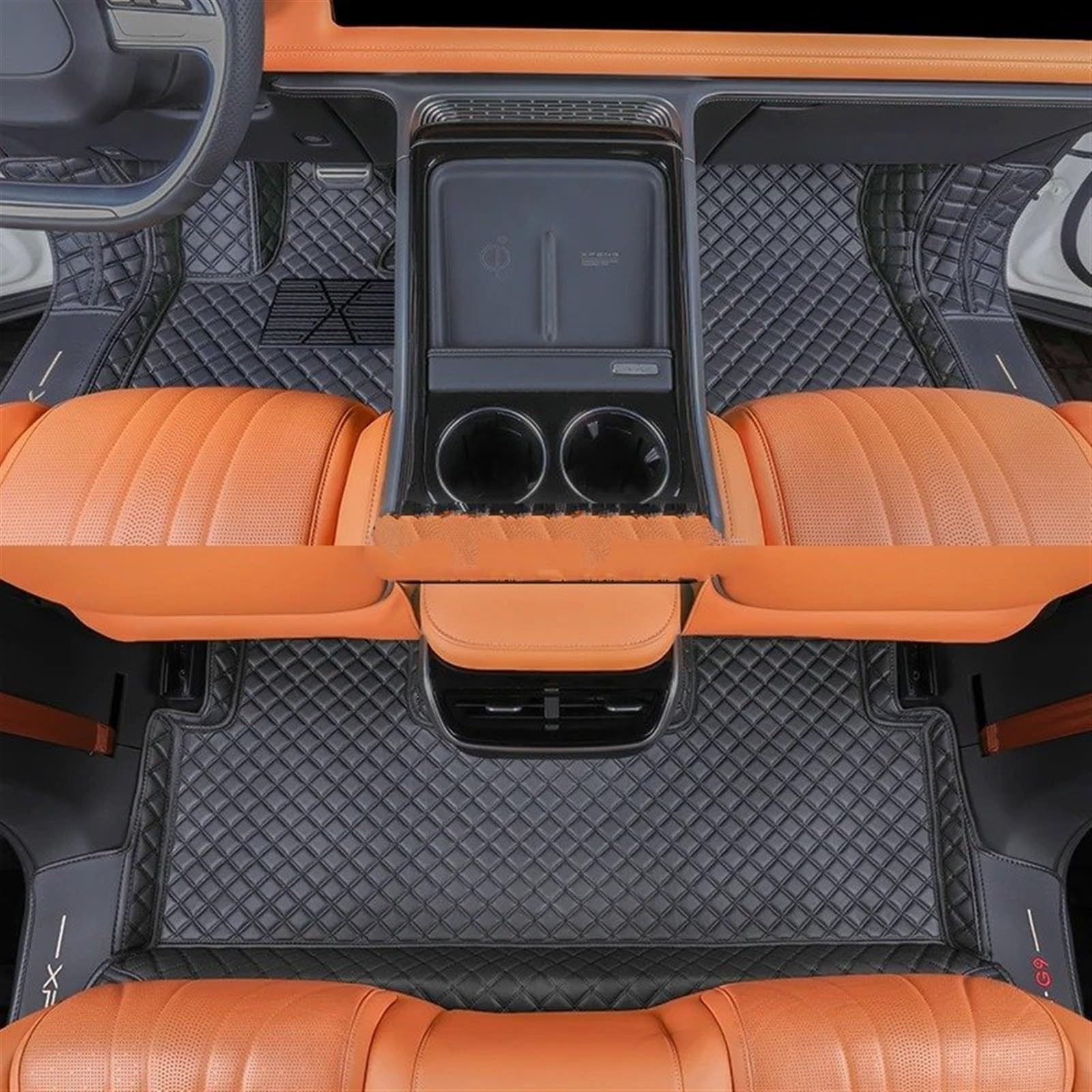 Auto Kofferraummatte Für XPENG G9 2023 2024 Auto Stamm Matten Hinten Für Cargo-Liner Schutz Fußmatten Anti-schmutzig Fußballen Teppich Abdeckung Pads Auto Kofferraumwanne(Floor Mat Black) von RIOVOEE