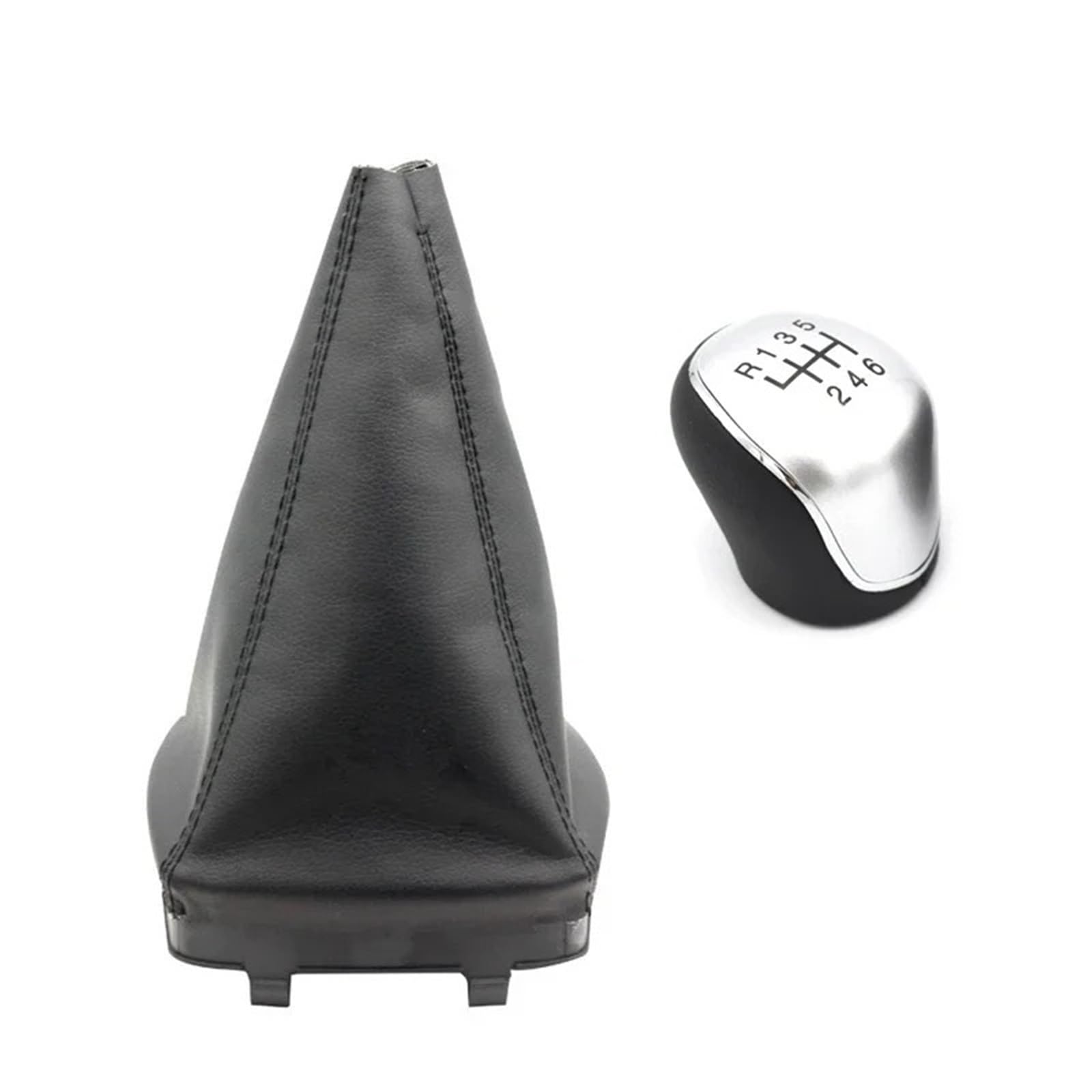 Auto Schaltknauf Schaltknäufe Für Ford Für Mondeo 4 Mk4 IV 2007 2008 2009 2010 2011 2012 2013 2014 Auto Hand Speed ​​Ball Schaltknauf Gamasche Boot Abdeckung Kragen Schaltknäufe(Silver 6 Speed 2Pcs) von RIOVOEE