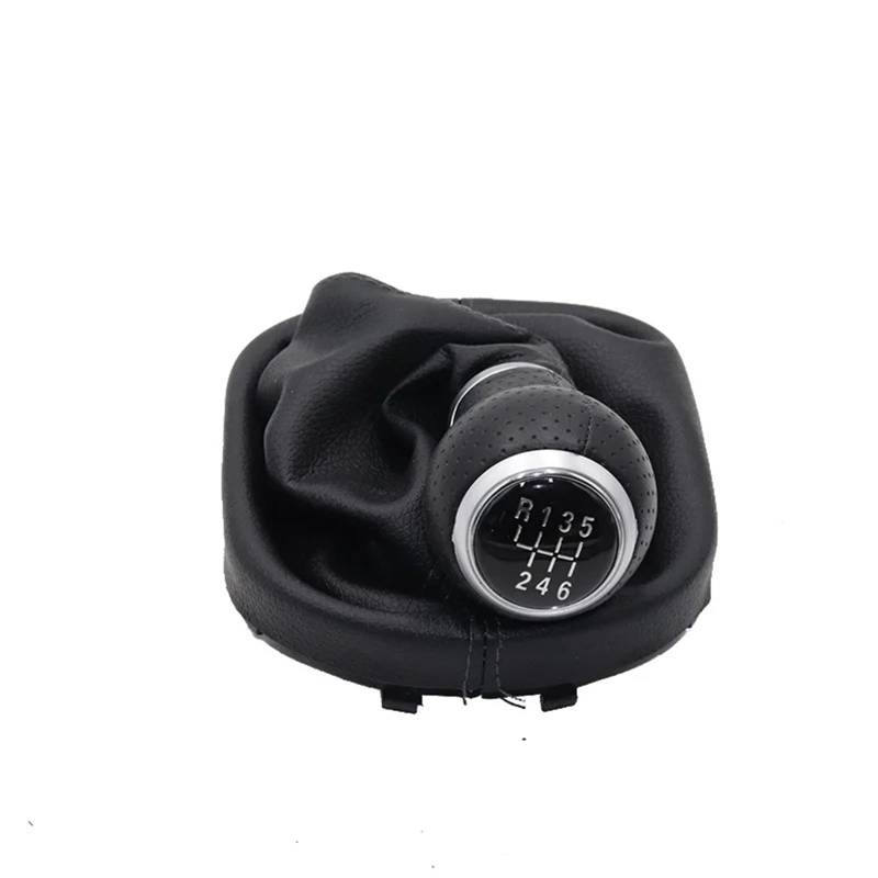 Auto Schaltknauf Schaltknäufe Für VW Für Touran Für Caddy MK2 2003-2009 5/6 Geschwindigkeit Leder Auto Shift Schaltknauf Hebel Gaitor Boot Abdeckung Auto Zubehör Schaltknäufe(6 Speed Type 6) von RIOVOEE