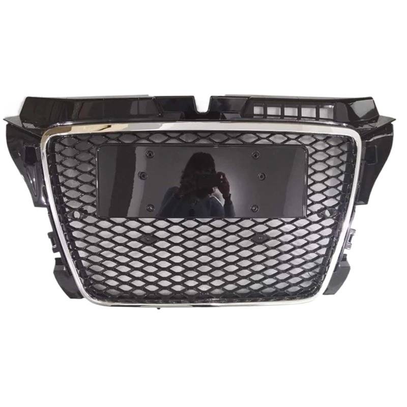 Kühlergrille Für A3 S3 Für S-Line 8P 2009-2012 Front Stoßstange Motor Schutz Grills Auto Zubehör Frontgrill Kühler(Chrome Frame) von RIOVOEE