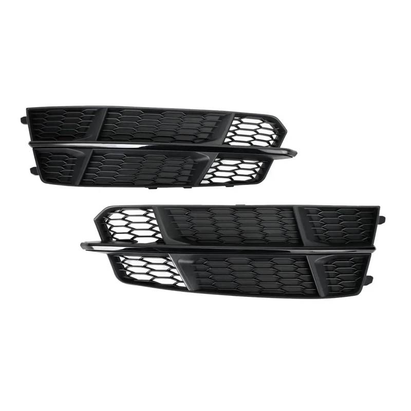 Kühlergrille Für A6 C7 Für S-Linie 2015 2016 2017 2018 Nebel Licht Racing Grille Abdeckung 1 Paar Auto Waben Hex Nebel Lampe Kühlergrill Grill Frontgrill Kühler(Glossy Black) von RIOVOEE