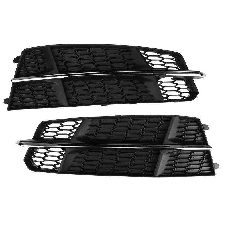 Kühlergrille Für A6 C7 Für S-Linie 2015 2016 2017 2018 Nebel Licht Racing Grille Abdeckung 1 Paar Auto Waben Hex Nebel Lampe Kühlergrill Grill Frontgrill Kühler(with Chrome) von RIOVOEE