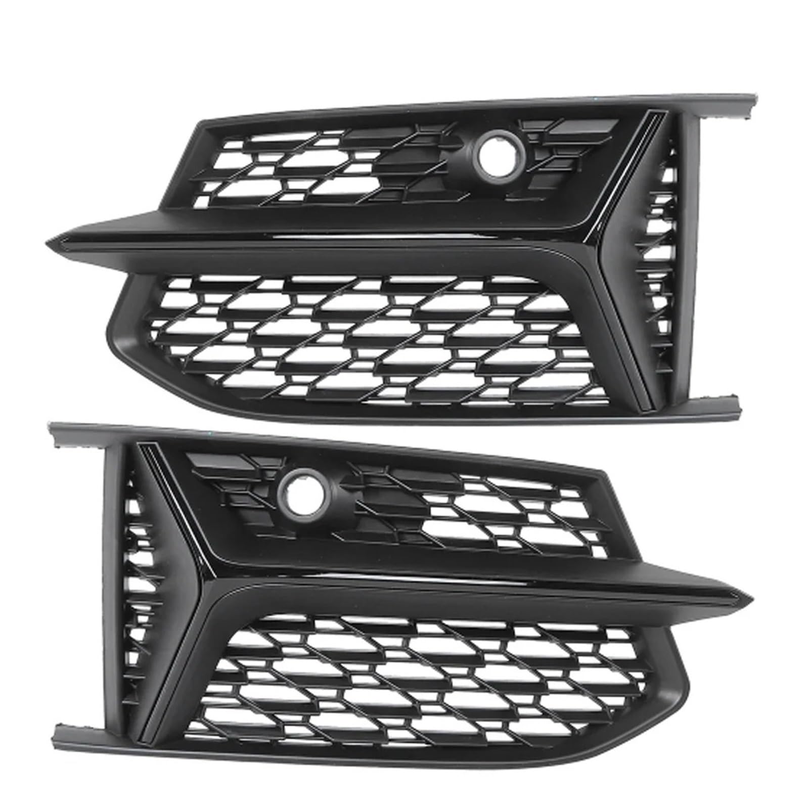 Kühlergrille Für A6 Für SLine Für S-Line Für Stoßstange C8 S6 2019-2022 2 Stücke Auto Vorne Glänzend Schwarz Honeycomb Mesh Stil Stoßstange Nebel Licht Lampe Grill Frontgrill Kühler(Glossy Black) von RIOVOEE