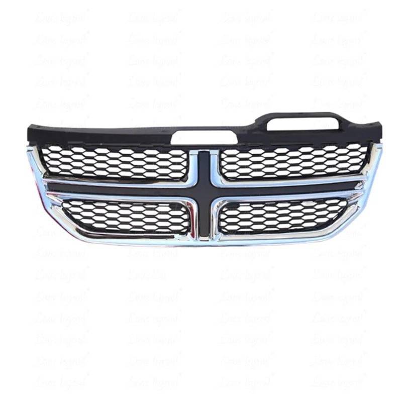 Kühlergrille Für Dodge Für Journey 2009-2017 Kühlergrill Um Trim Racing Grills Trim Stoßstange Mesh Grille Vorderen Auto Grill Grills Frontgrill Kühler(Chrome Glitter Style) von RIOVOEE