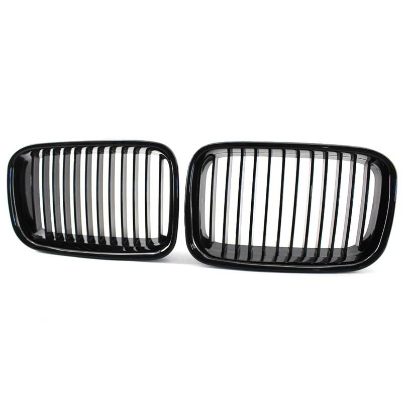 Kühlergrille Für E36 1994 1995 1996 318i 323i 325i 320i 328i Schwarzer Kühlergrill Für ABS Vorne Ersatzhaube Nierengrill Frontgrill Kühler(Gloss Black) von RIOVOEE