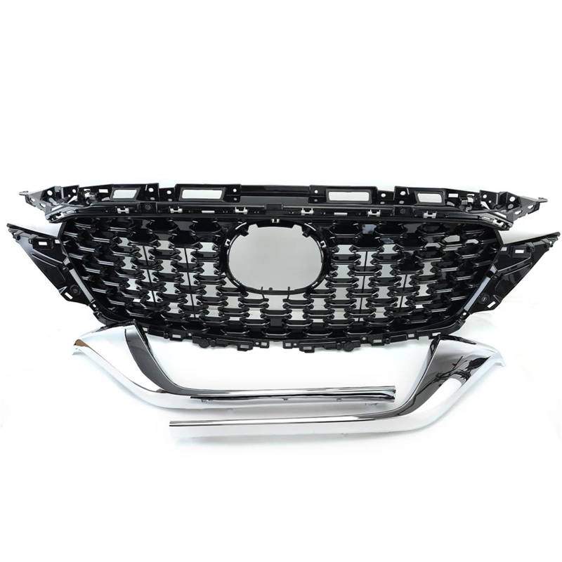 Kühlergrille Für Mazda CX5 Für CX-5 2022 2023 Für ABS Ersetzt Racing Grills Auto Zubehör KSD450710A Front Stoßstange Oberen Grille Mit Chrome Trim Frontgrill Kühler von RIOVOEE