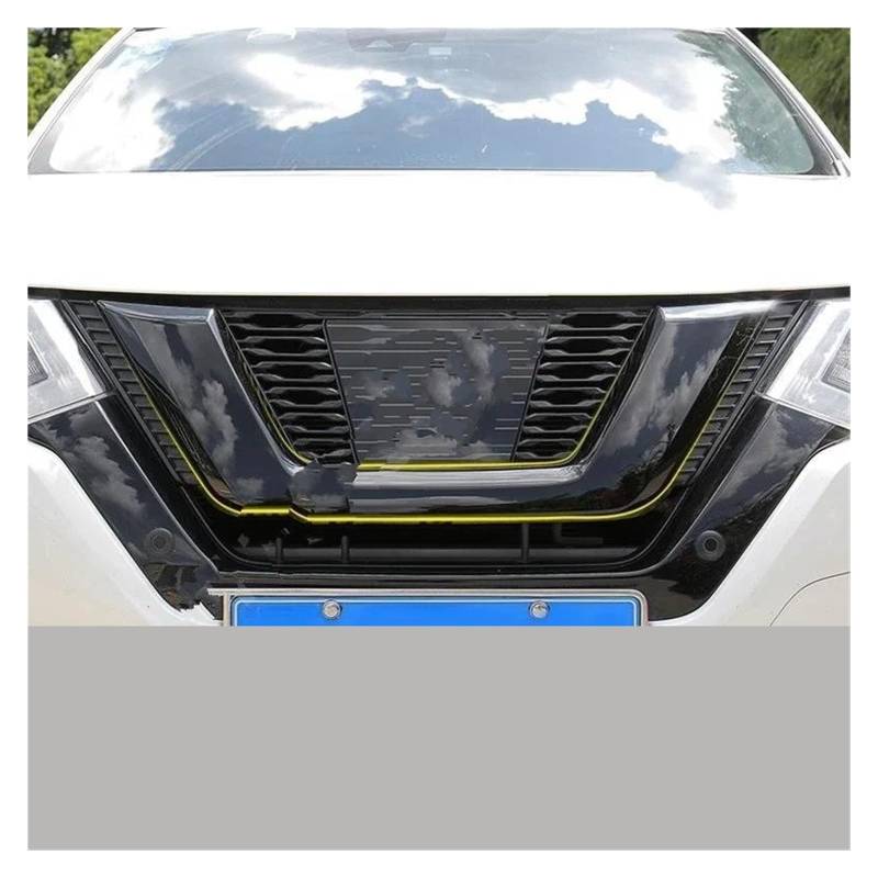 Kühlergrille Für Nissan Für X-Trail Für XTrail T32 Für Rogue 2017-2020 Carbon Fiber Texture Gloss Schwarz Front Grill Trim Abdeckung Auto Styling Fit Frontgrill Kühler(B) von RIOVOEE