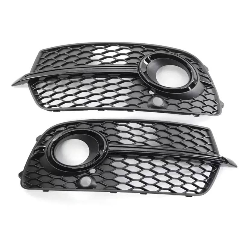 Kühlergrille Für Q5 Für Sport Für S-line 2013 2014 2015 2016 2017 8R0807681S 8R0807682N Paar Front Nebel Licht Abdeckung Grille Honeycomb Grill Frontgrill Kühler(with Black) von RIOVOEE