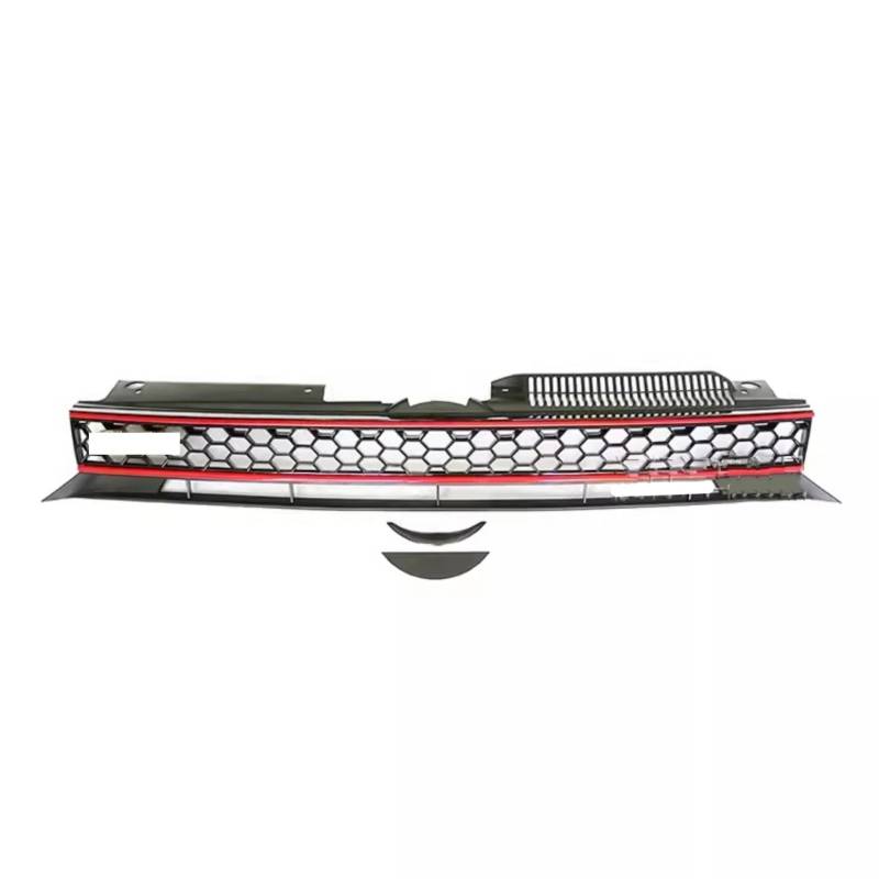 Kühlergrille Für Vw Für Golf 6 MK6 Für GTI R20 2009-2012 Geändert Körper Kit Auto Zubehör Front Stoßstange Oben Grille Kühlergrill Maske Frontgrill Kühler(Style 2) von RIOVOEE