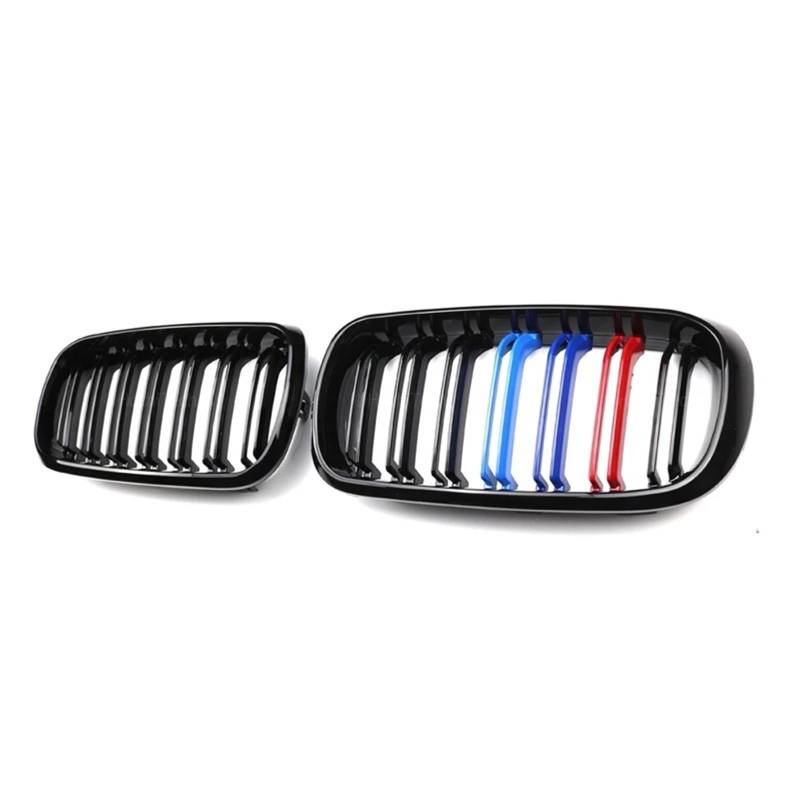 Kühlergrille Für X5 E70 2007-2013 Für X6 E71 E72 2008-2014 Autozubehör 2 Stücke Auto Stil Glanz Schwarz Front Niere Doppel Lamellen Grill Grille Frontgrill Kühler(M Look) von RIOVOEE