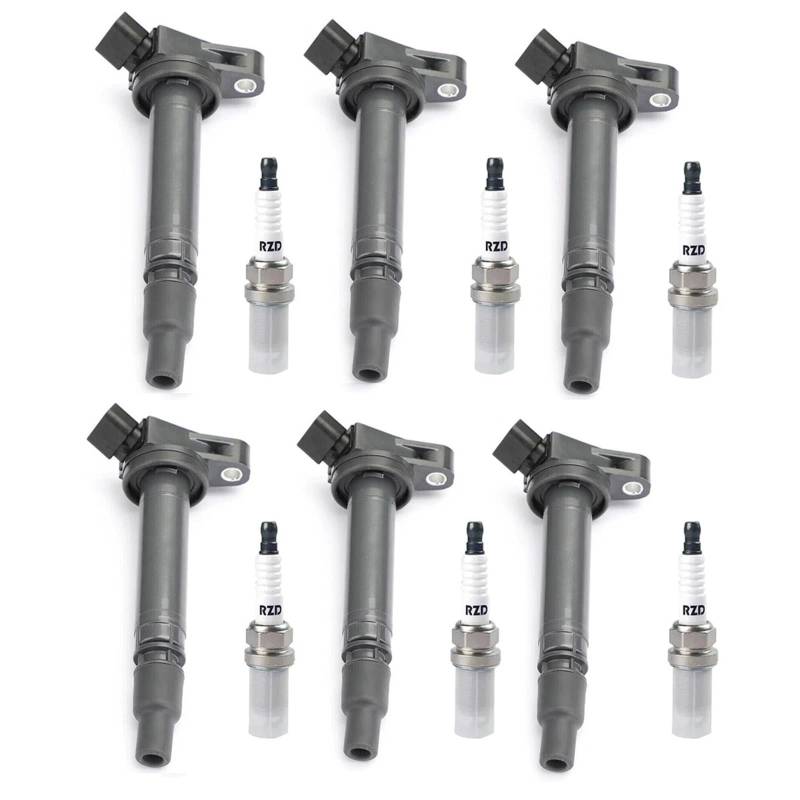 Zündspulenabdeckung Für Lexus IST II Für Toyota Für Avensis Für Camry Für RAV4 II Für Fortuner Für Land Für Cruiser IK20TT 4/6Pcs Zündspulen Mit Für Zündkerzen Ignition Coil Puller(Coil Spark Plug 6Pc von RIOVOEE