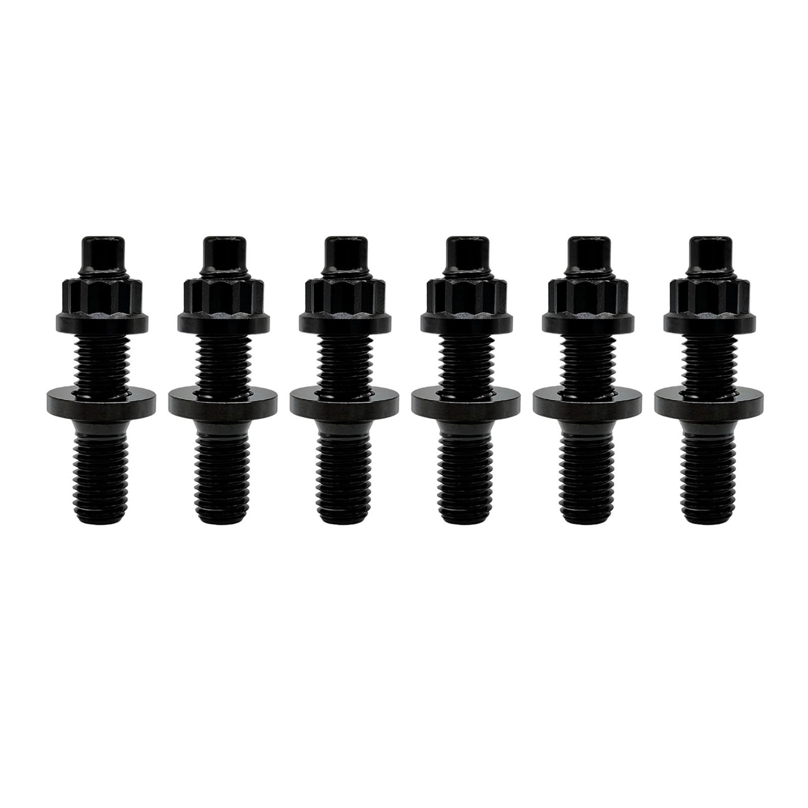 RISON-Titanium 6 Set Titan Auspuffkrümmer Stehbolzen Kit M8x1.25x55mm, GR5 Titan Ansaugung Auspuff Bolzen und Muttern Kit, Krümmerstehbolzen Abgaskrümmer Kit passend für Ford, Honda von RISON-Titanium