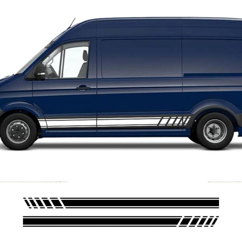 2Pcs Auto Aufkleber, für VW Crafter Streifen Sport Styling Grafik Camper Van Vinyl Dekor Aufkleber Auto Tuning Zubehör von RIUGHJID