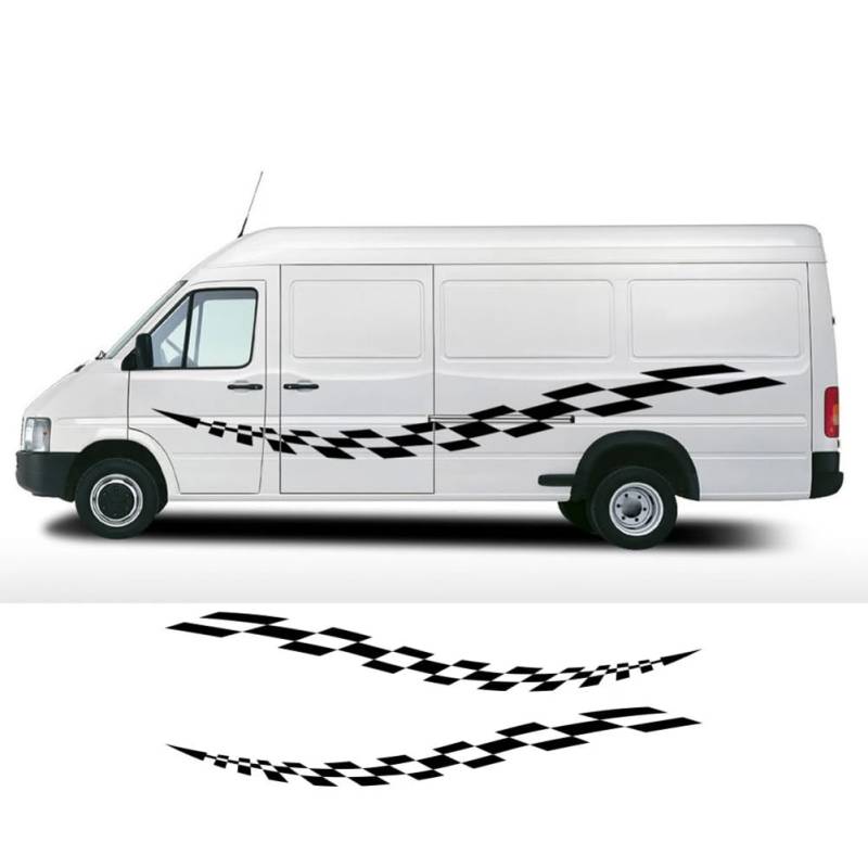 2Pcs Auto beide Seite Aufkleber, für VW LT35 Racing Sport DIY Camper Van Streifen Grafik Vinyl Dekor Aufkleber Zubehör von RIUGHJID