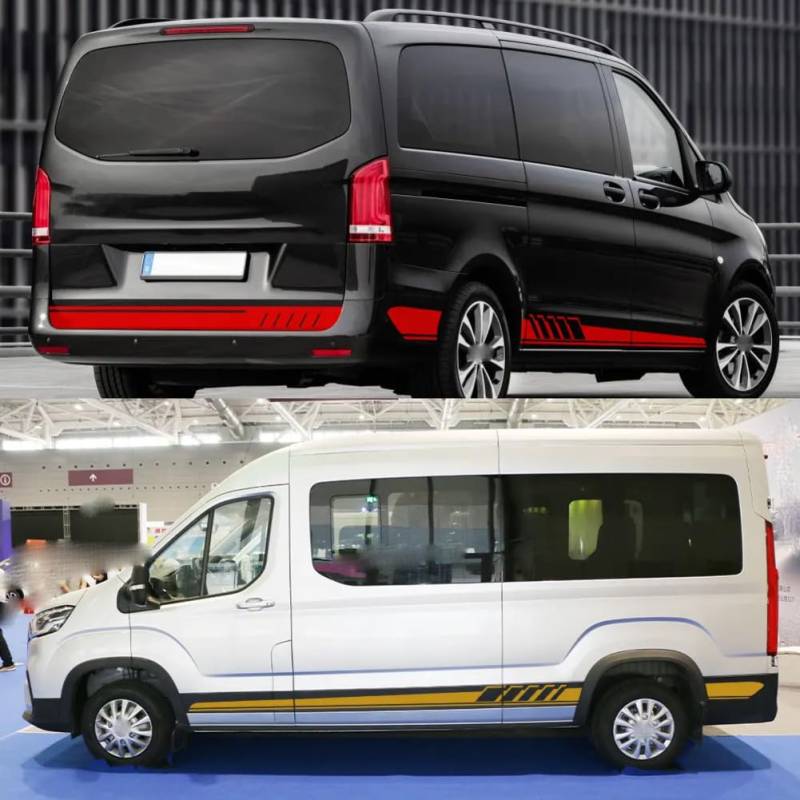 3Pcs Auto Aufkleber, für Mercedes Benz Vito V Klasse Viano W638 W639 W447 Marco Polo EQV Camper Van Vinyl Aufkleber Tuning Zubehör von RIUGHJID