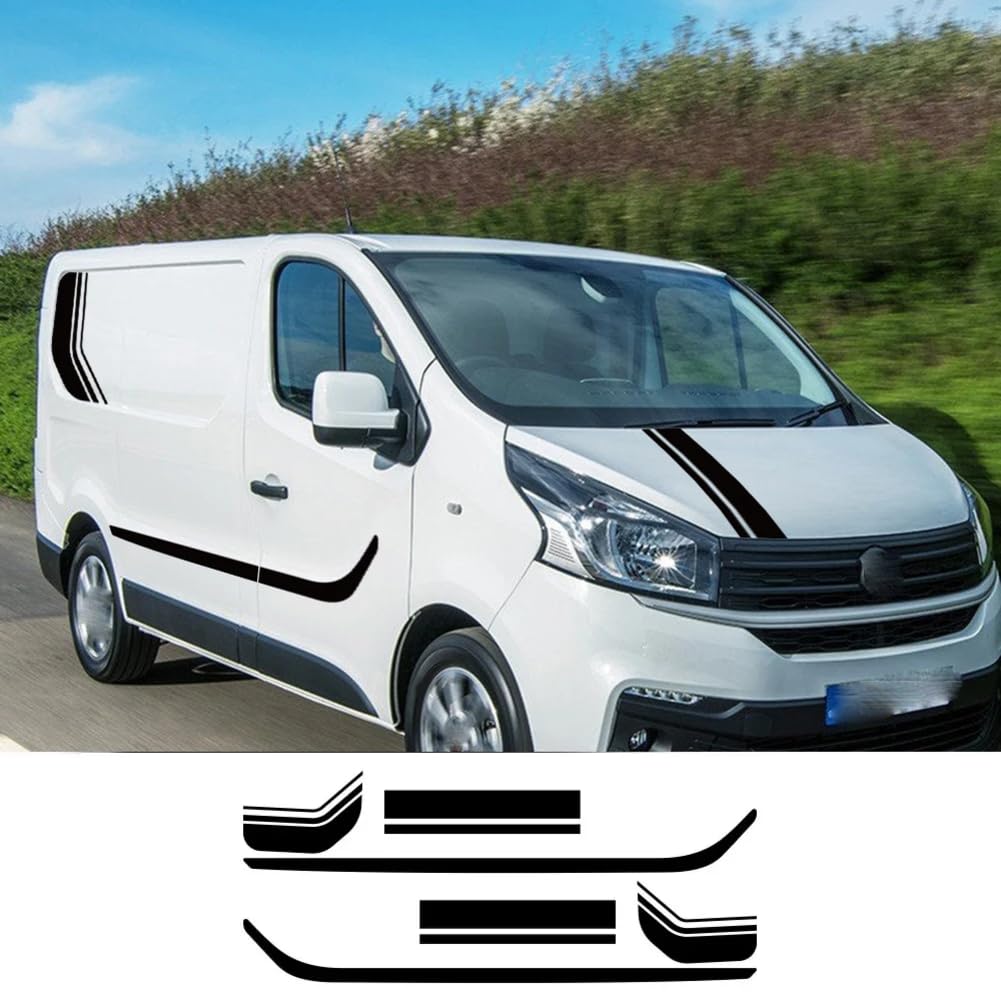 6 Teile/Los Auto Aufkleber, für Talento Tuning Zubehör Camper Van Motorhaube Seite Custom Decor Streifen Grafik Vinyl Aufkleber von RIUGHJID