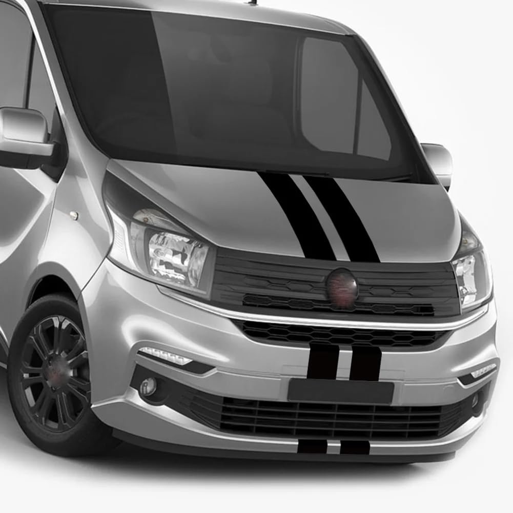 Auto Motorhaube Abdeckung Motor Aufkleber, für Talento Renault Trafic Nissan NV300 Opel Vivaro Van Sport Vinyl Aufkleber Tuning Zubehör von RIUGHJID