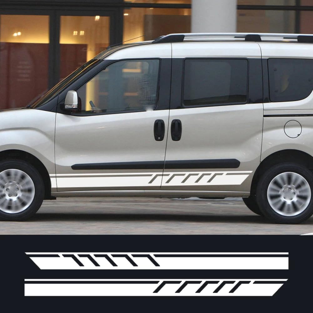 Auto Tür Seite Aufkleber, für Doblo Cargo Panorama Vauxhall, für Opel Combo Camper Van Grafik Streifen Aufkleber Auto Zubehör von RIUGHJID