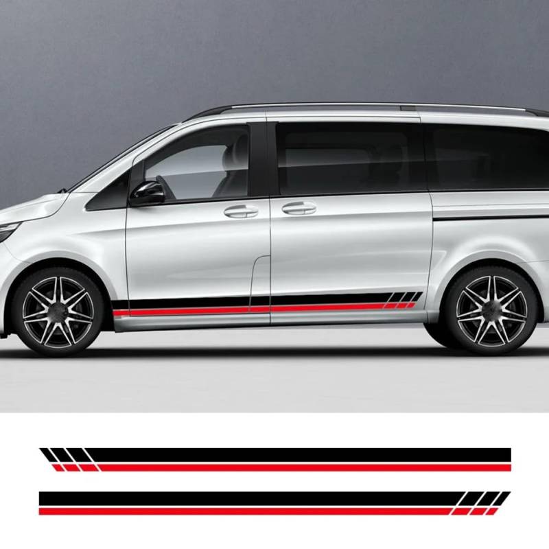 Auto Tür Seite Dekor Aufkleber, für Mercedes Benz Vito Viano V Klasse W447 W639 Van Streifen Vinyl Aufkleber Auto Tuning Zubehör von RIUGHJID