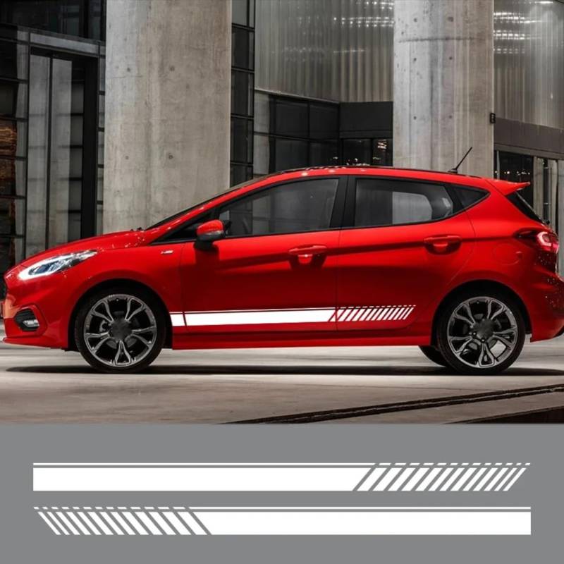 Auto Tür Seitenschweller Streifen Aufkleber, für Ford Fiesta MK8 MK7 MK6 Mk5 ST Sport Styling Vinyl Dekor Aufkleber Tuning Auto Accessor von RIUGHJID