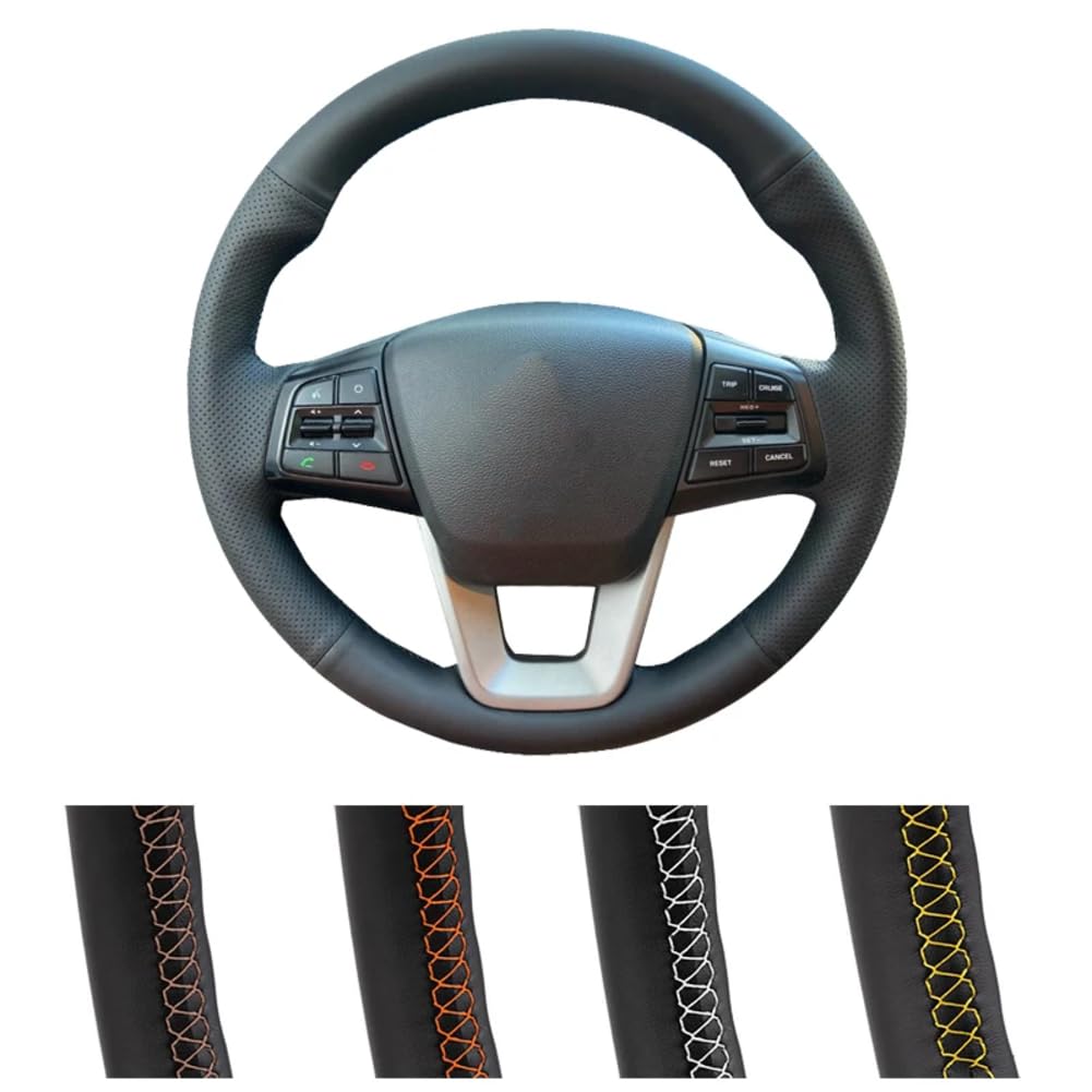 DIY individuelle Auto-Lenkradabdeckung, für Hyundai ix25 2014 2015 2016 Creta 2016 2017 Auto-Kunstleder-Lenkradhülle von RIUGHJID